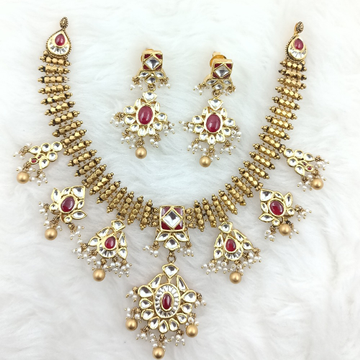 916 Gold Antique Bridal necklace Set by Ranka Jewellers