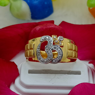 916 GOLD CZ OM GENTS RING by Ranka Jewellers