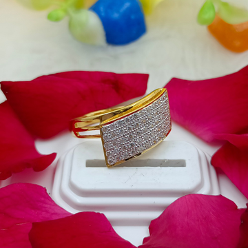 916 GOLD CZ  SQUARE GENTS RING by Ranka Jewellers