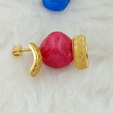 916 GOLD PLAIN GOLD EARRING by Ranka Jewellers