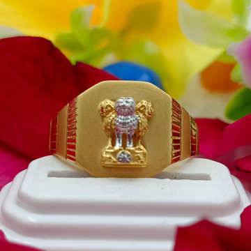 916 GOLD ASHOK STAMBH GENTS RING by Ranka Jewellers