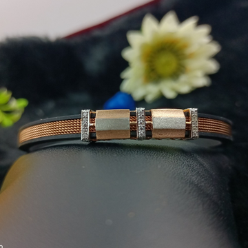 ROSEGOLD LEATHER BELT BRACELET by Ranka Jewellers