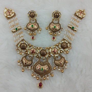 916 Gold Antique Necklace Set For Bridal by Ranka Jewellers