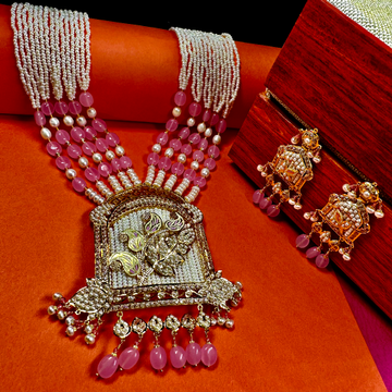 JAISALMERI PINK MOTI WORK SET by Ranka Jewellers