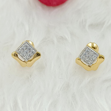 916 GOLD CZ SQUARE EARRING by Ranka Jewellers