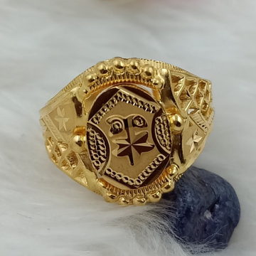 916 PLAIN GOLD BOMABY FANCY GENTS RING by Ranka Jewellers