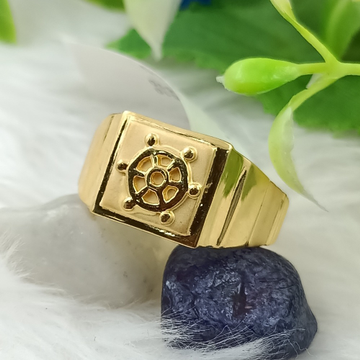 916 GOLD PLAIN CHAKRA GENTS RING by Ranka Jewellers