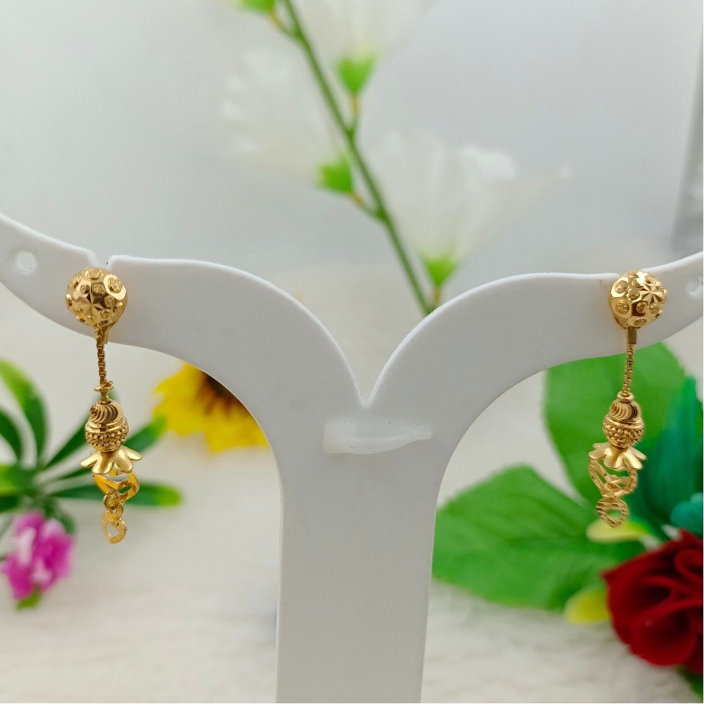 916 GOLD PLAIN GOLD LATKAN EARRING