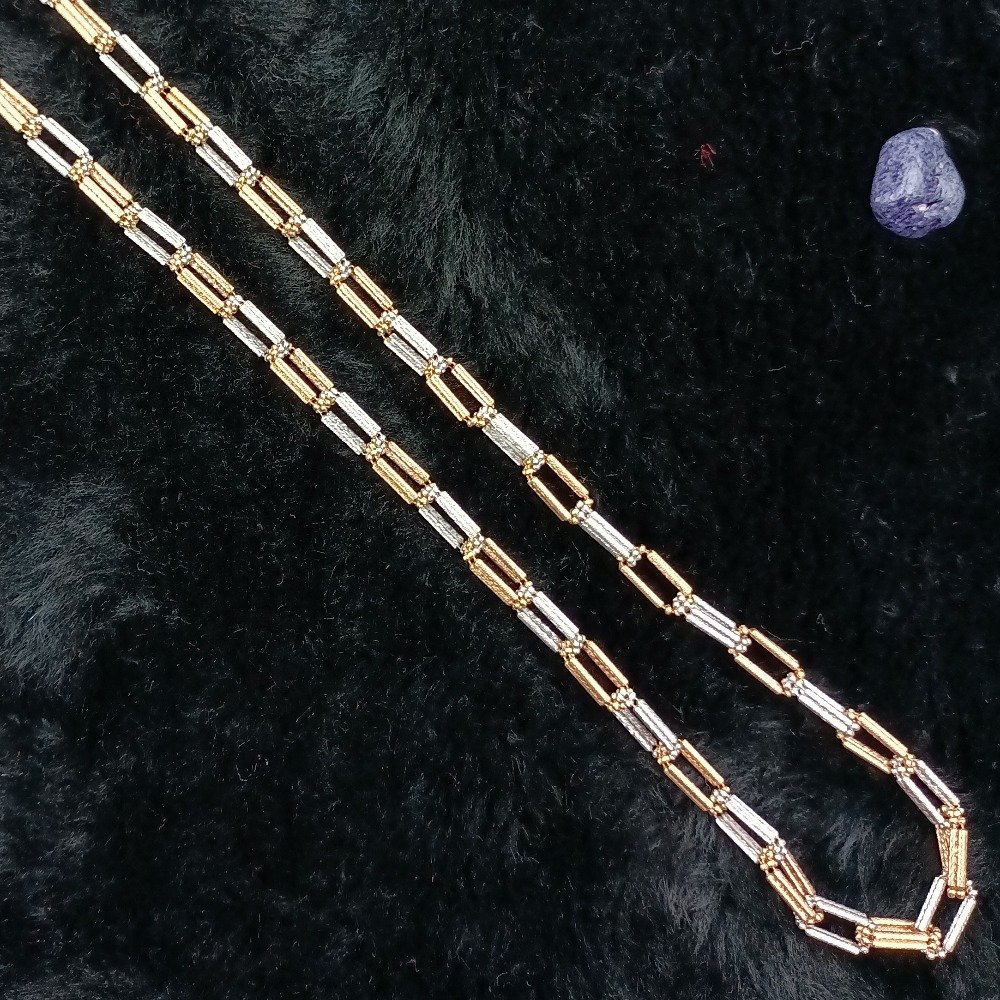 18K Gold Double Tone Gents Chain